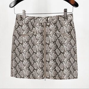 BLANK NYC Snakeskin Print Faux Leather Mini Skirt